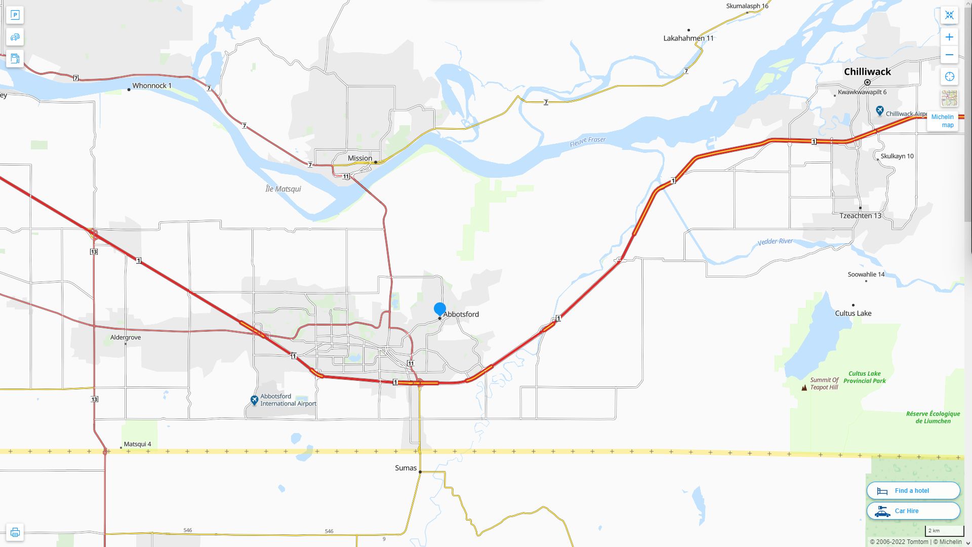 Abbotsford Highway and Road Map